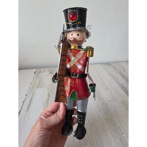 Vintage metal soldier guard Xmas decor unique shabby chic